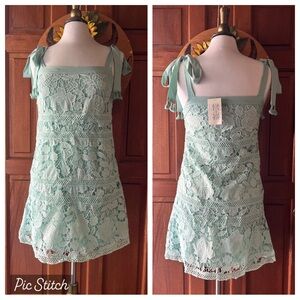 Just Me Mint Green Lace Kids Dress